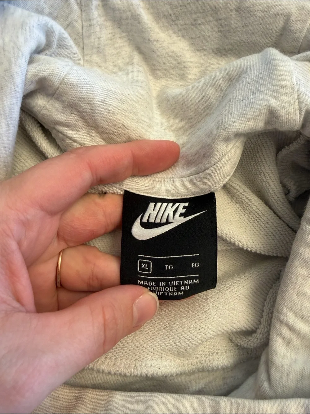 Nike Light Gray Pullover High-Neck Hoodie XL